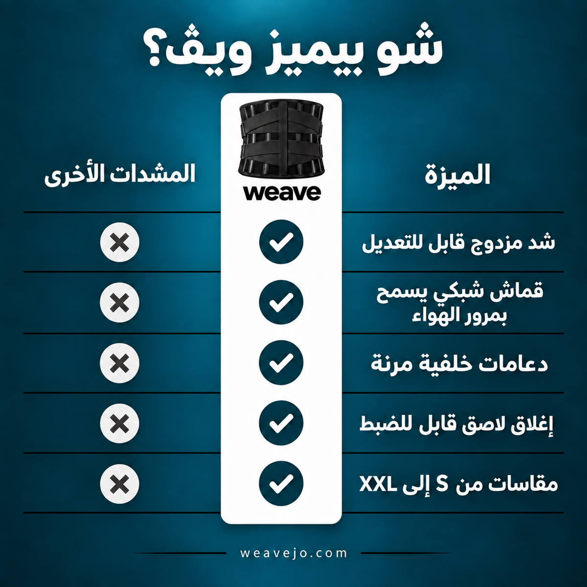 مشد الظهر لدعم العامود الفقري
